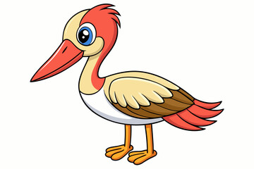 Cute Bird Vector Line Art – Cartoon Clipart Animal Logo Icon on White Background