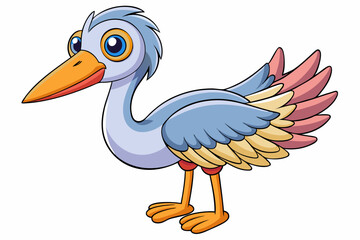 Cute Bird Vector Line Art – Cartoon Clipart Animal Logo Icon on White Background