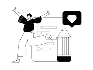 Flat vector illustration of business people operating work scene
