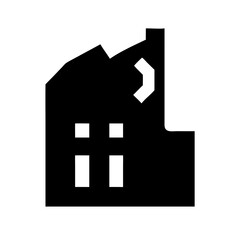 Obraz premium Icon of a damaged building to signify destruction or disrepair