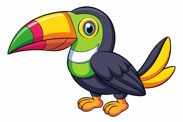 Cute Bird Vector Line Art – Cartoon Clipart Animal Logo Icon on White Background