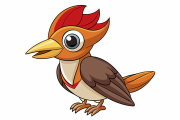 Cute Bird Vector Line Art – Cartoon Clipart Animal Logo Icon on White Background