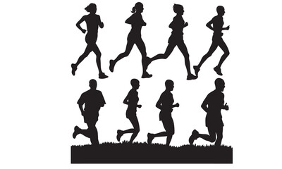  runners on sprint men vector