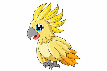 Cute Bird Vector Line Art – Cartoon Clipart Animal Logo Icon on White Background