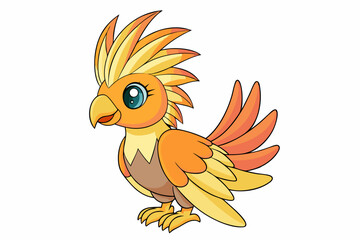 Obraz premium Cute Bird Vector Line Art – Cartoon Clipart Animal Logo Icon on White Background