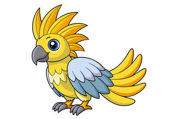 Cute Bird Vector Line Art – Cartoon Clipart Animal Logo Icon on White Background