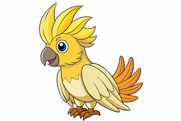 Cute Bird Vector Line Art – Cartoon Clipart Animal Logo Icon on White Background