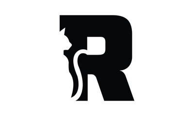 Cat and added letter R logo design for your business