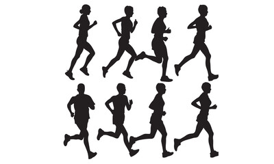  runners on sprint men vector