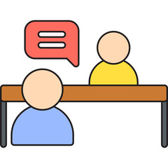Interview single vector illustration icon