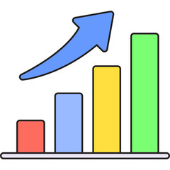 Bar Graph single vector illustration icon