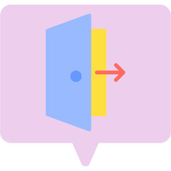 Exit single vector illustration icon