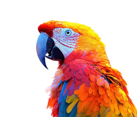 Vibrant scarlet macaw portrait nature animal isolated on transparent background © Luminara