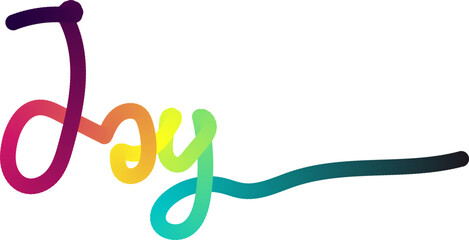 joy text, JOY black vector monoline calligraphy banner with swashes, gradient