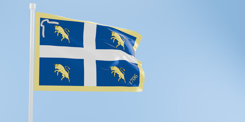 Turin flag of silk-3D illustration. 3d render.