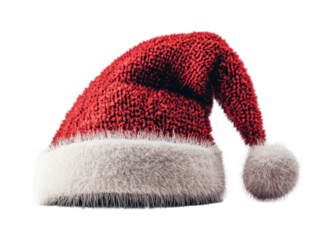 Festive action santa hat display holiday bright environment isolated on transparent background