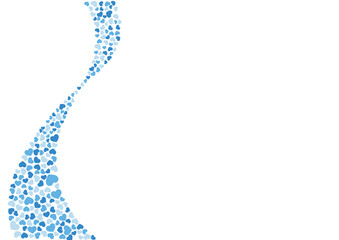 ハート柄の背景 青系の3色 ハート