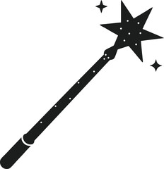 Creepy Wand Icon in Black for Decoration