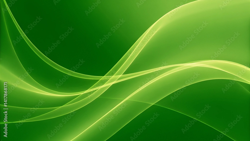 Poster an abstract green wave design symbolizing freshness and tranquility, perfect for backgrounds, digita