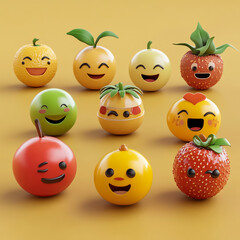 set of smileys 
