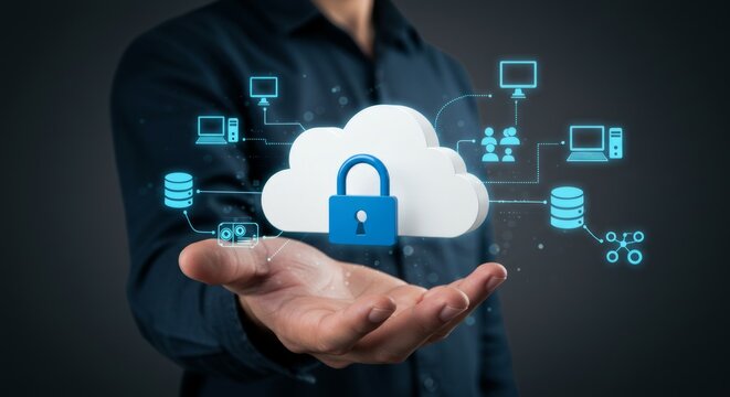 Cloud Computing Security Concept - Powered by Adobe
