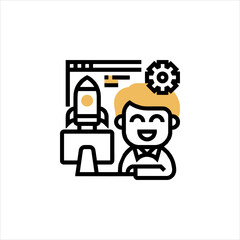 vector illustration of cartoon man