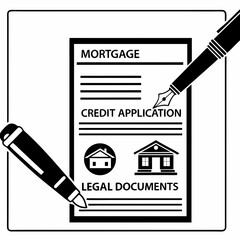 real estate icon, Loan Application and Mortgage Process