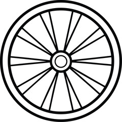 Fototapeta premium Wagon wheel silhouette, wagon wheel icon isolated on white background 