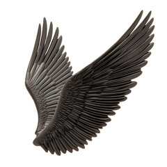 Obraz premium Detailed Artistic Illustration of Black Bird Wings Displayed Against a White Background Showing Feathers and Wing Structure for Design or Educational Use