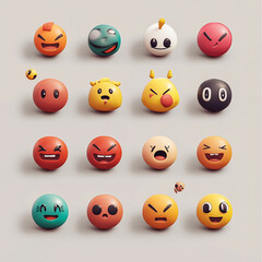 Obraz premium set of smileys 