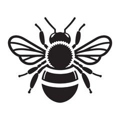 Busy Bumblebee silhouette, tirelessly working in fields – Bumblebee illustration – Minimalist Bumblebee vector – Insect silhouette

