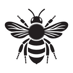 Curious Bumblebee silhouette, buzzing along fences and trees – Bumblebee illustration – Minimalist Bumblebee vector – Insect silhouette


