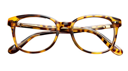 Classic Tortoiseshell Eyeglasses: A close-up view captures the timeless elegance of stylish tortoiseshell eyeglasses, showcasing their intricate patterns, comfortable design, and classic appeal.