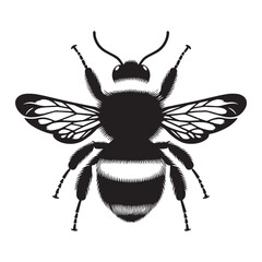 Vibrant Bumblebee silhouette, bringing life to blooming gardens – Bumblebee illustration – Minimalist Bumblebee vector – Insect silhouette

