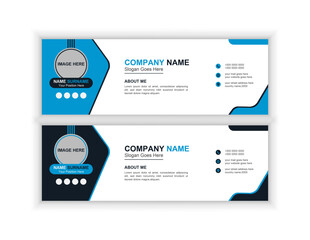 Email signature design or email footer and personal social media cover template.