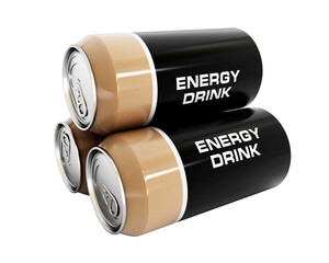 Energy drink can on transparent background