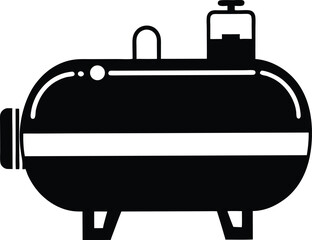 Air tank silhouette, air tank icon  isolated on white background 