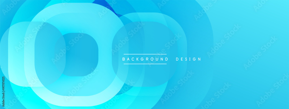 Aufkleber Abstract blue layers create dynamic visual effect. Smooth gradients suggest depth, modern aesthetic. Minimalist design, clean presentation.
