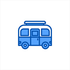 blue van isolated on white