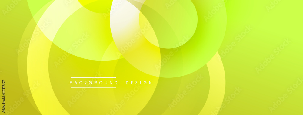 Poster abstract yellow background. overlapping circles create modern, vibrant design. smooth gradients, sim