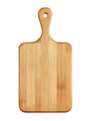 Bamboo charcuterie board with handle, isolated on Transparent Background and PNG
