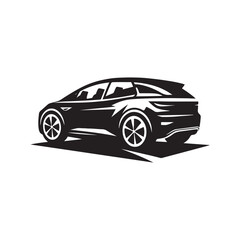 electric car vector silhouette clip logo illustration