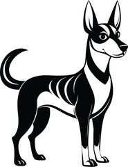 Dog silhouette, Dog silhouette icon, Pet dog outline, Canine side view graphic, Dog vector illustration, Animal silhouette design