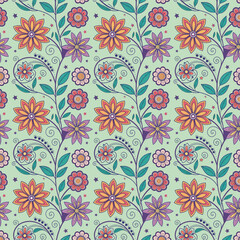 Colorful floral beautiful mandala seamless vector pattern background design