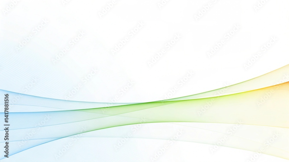 Aufkleber Minimalistic soft light abstract swoosh wave border layout, elegant flow design background with smooth curves and gentle motion perfect for modern presentations or digital templates