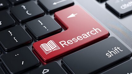 Fototapeta premium Close-Up of Computer Keyboard Featuring Bold Red 