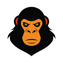 gorilla head vector art illustration