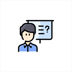 set of funny cartoon manager