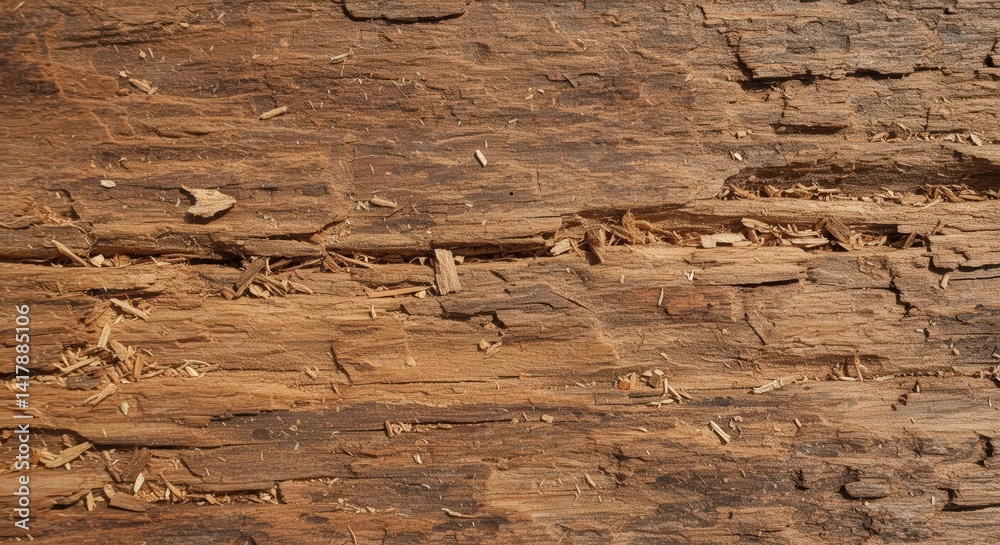 Poster close up of decaying and splintering wood texture pattern detail