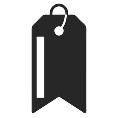 Bookmark Tag Icon Silhouette with White Backdrop
